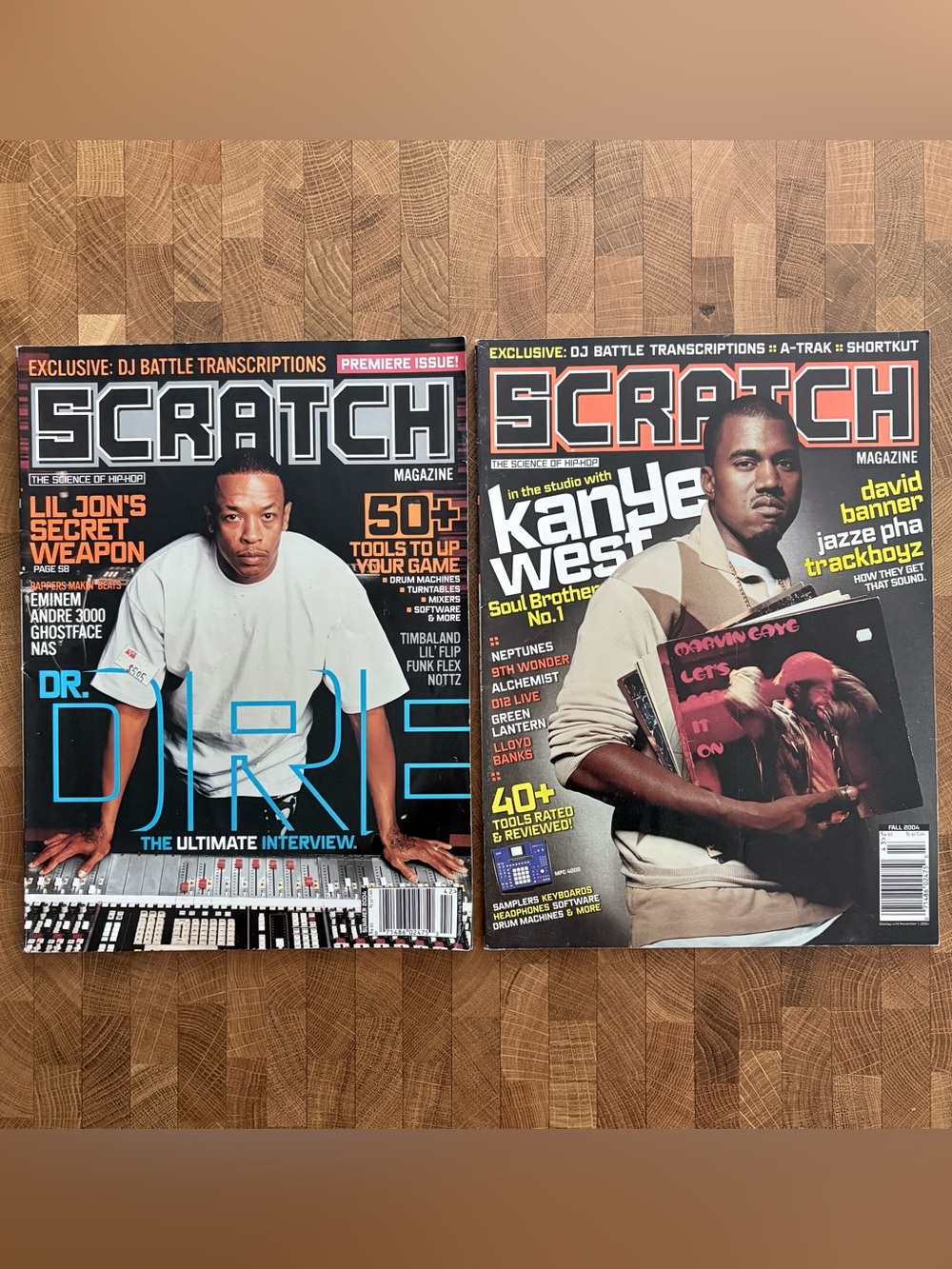 2004 Scratch magazine Premiere issue and second issue - Dr Dre & Kayne West